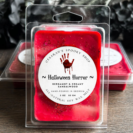 Halloween Horror Wax Melt (Cedarwood & Amber) Cesarah's Spooky Shop