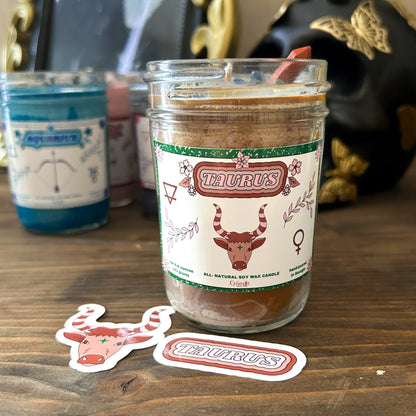 Taurus Zodiac Candle Cesarah's Spooky Shop