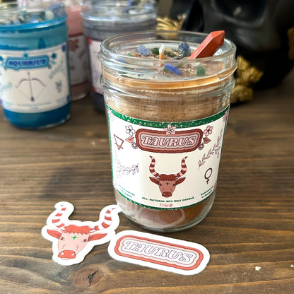 Taurus Zodiac Candle Cesarah's Spooky Shop