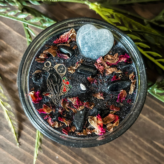 4oz Tragic Romantic Candle (Scorched Oak & Sage) Cesarah's Spooky Shop