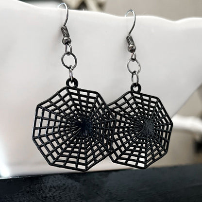 Black Spider Web Earrings Cesarah's Spooky Shop