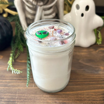 8oz Cosmic Creature Candle (geranium & musk) Cesarah's Spooky Shop