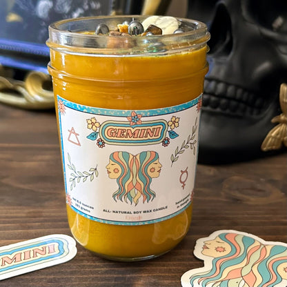 Gemini Zodiac Candle Cesarah's Spooky Shop