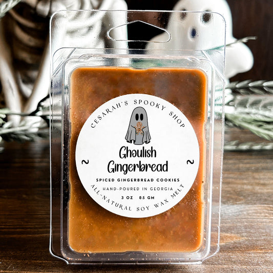 Ghoulish Gingerbread Wax Melt (Spiced Gingerbread Cookies) Cesarah's Spooky Shop