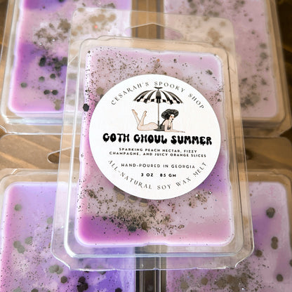 Goth Ghoul Summer Wax Melt (Sparkling Peach Nectar, Fizzy Champagne, & Juicy Orange Slices) Cesarah's Spooky Shop