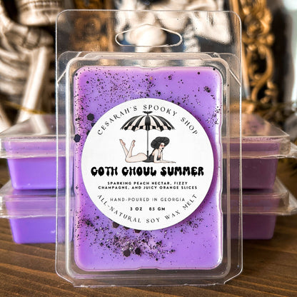 Goth Ghoul Summer Wax Melt (Sparkling Peach Nectar, Fizzy Champagne, & Juicy Orange Slices) Cesarah's Spooky Shop