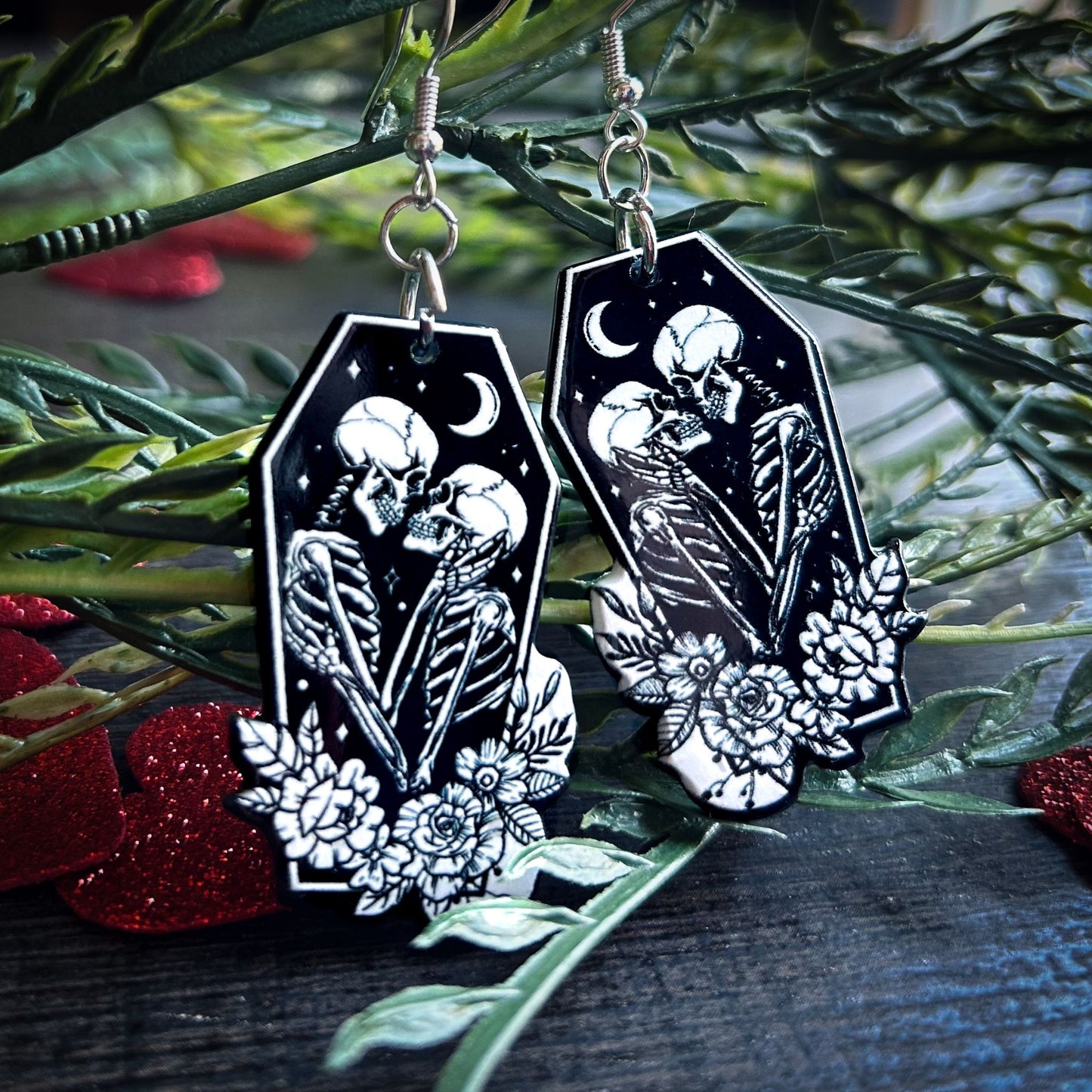 Skeleton Lovers Earrings Cesarah's Spooky Shop