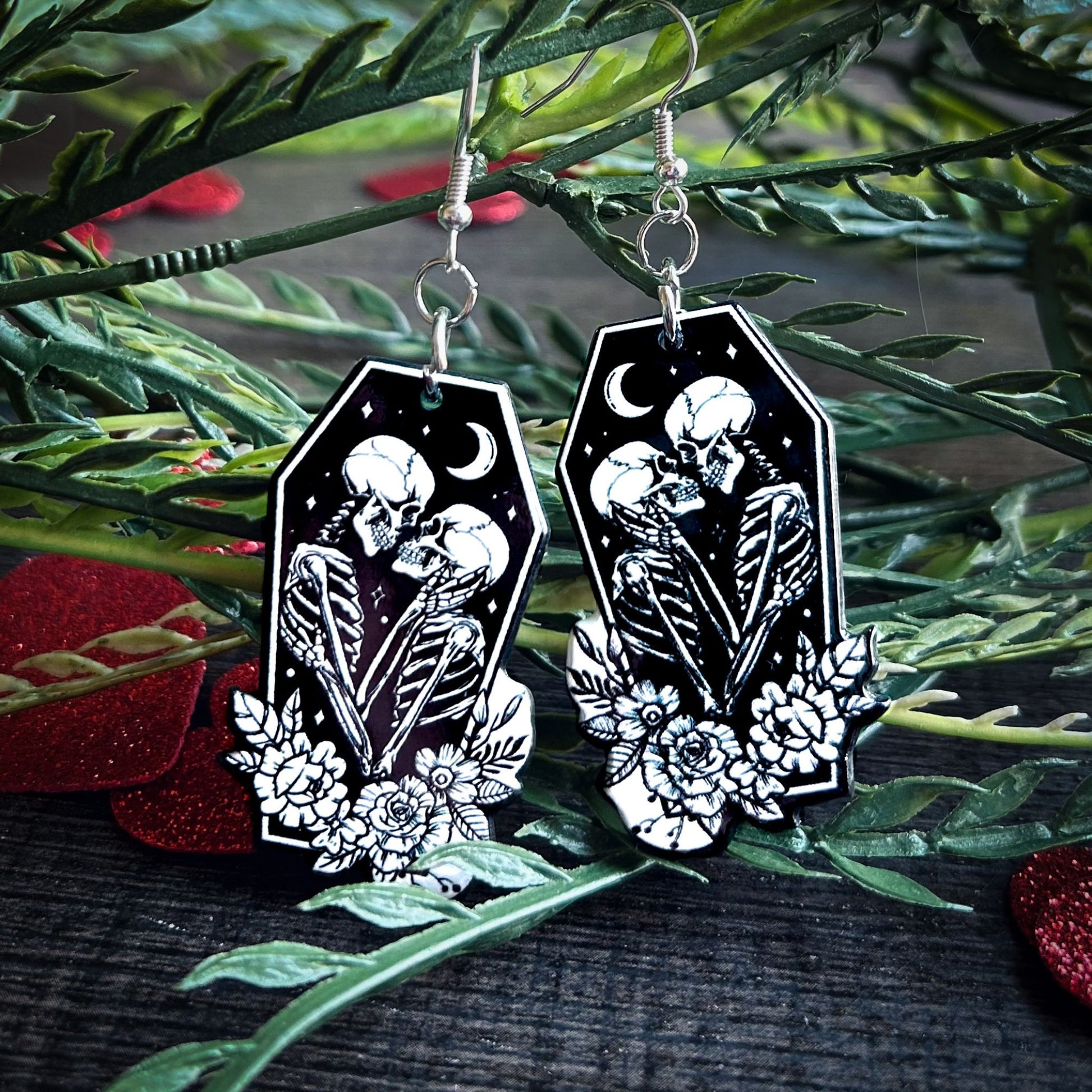 Skeleton Lovers Earrings Cesarah's Spooky Shop