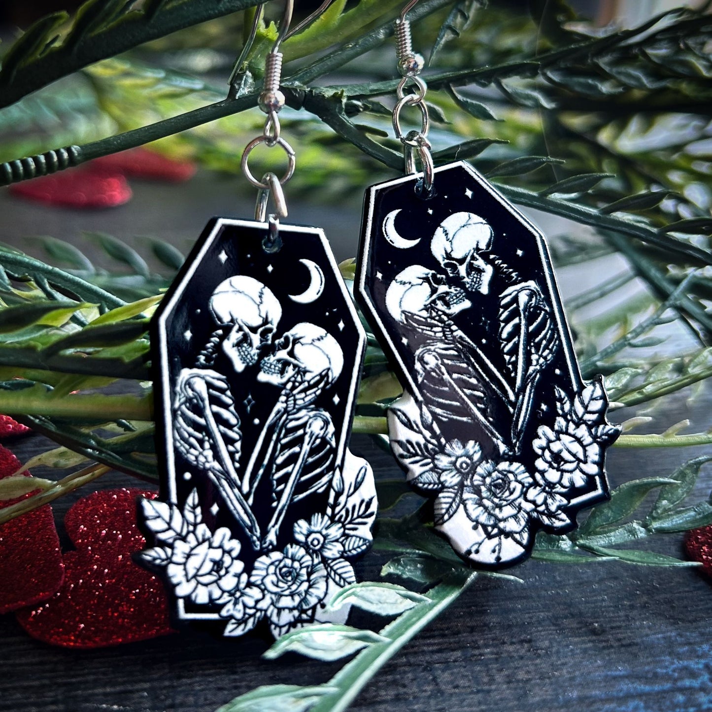 Skeleton Lovers Earrings Cesarah's Spooky Shop