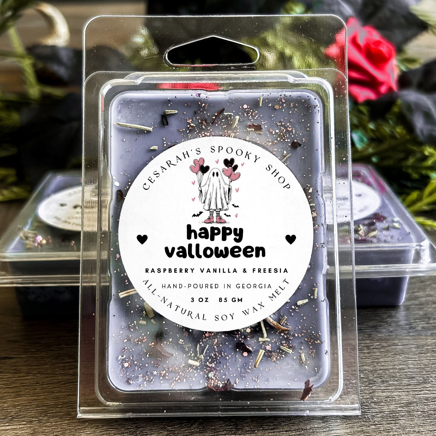 Happy Valloween Wax Melt (Raspberry Vanilla & Freesia) Cesarah's Spooky Shop