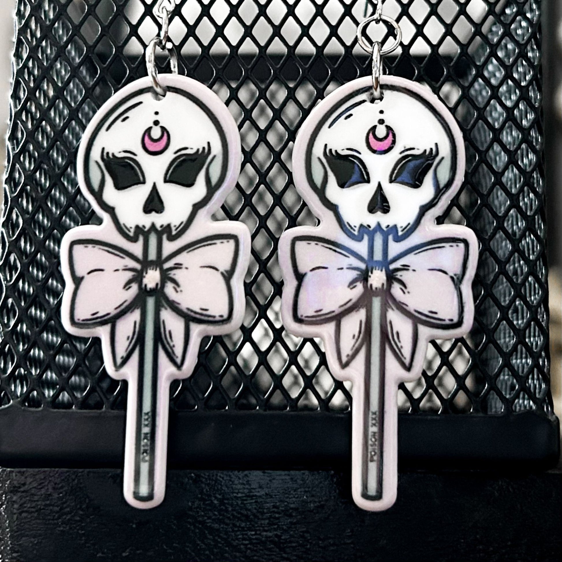 Pastel Skull Lollipop Earrings Cesarah's Spooky Shop