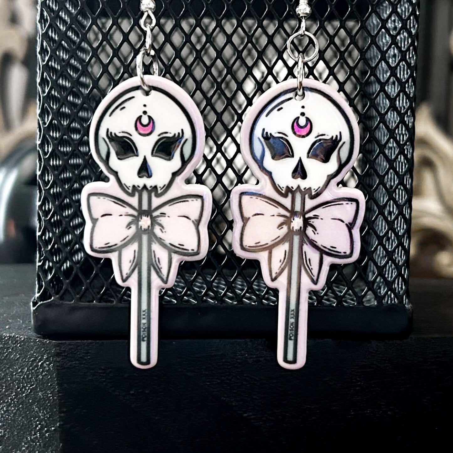 Pastel Skull Lollipop Earrings Cesarah's Spooky Shop