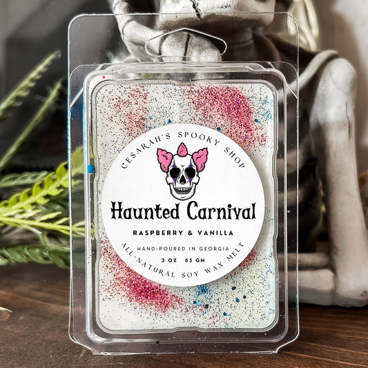 Haunted Carnival Wax Melt (Raspberry & Vanilla) Cesarah's Spooky Shop