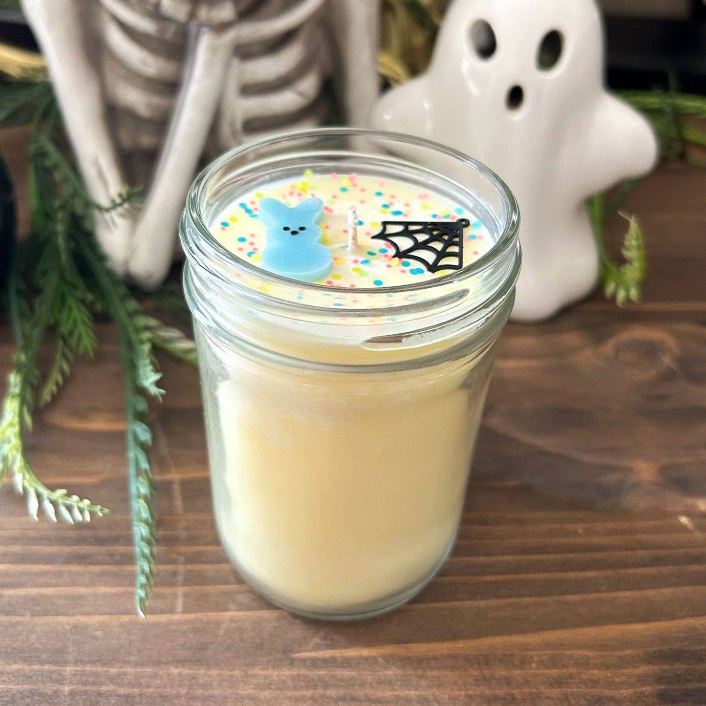 8oz Peepin' & Creepin' Candle (sugary marshmallow peep) Cesarah's Spooky Shop