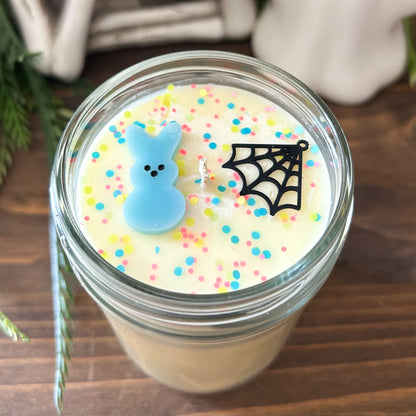 8oz Peepin' & Creepin' Candle (sugary marshmallow peep) Cesarah's Spooky Shop