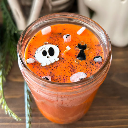 8oz Spooky Season Candle (spiced pumpkin cider) Cesarah's Spooky Shop