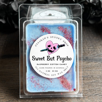 Sweet But Psycho Wax Melt (Raspberry Cotton Candy)