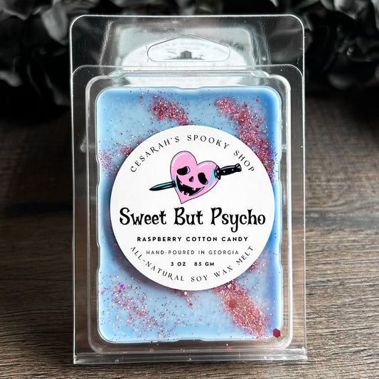 Sweet But Psycho Wax Melt (Raspberry Cotton Candy)