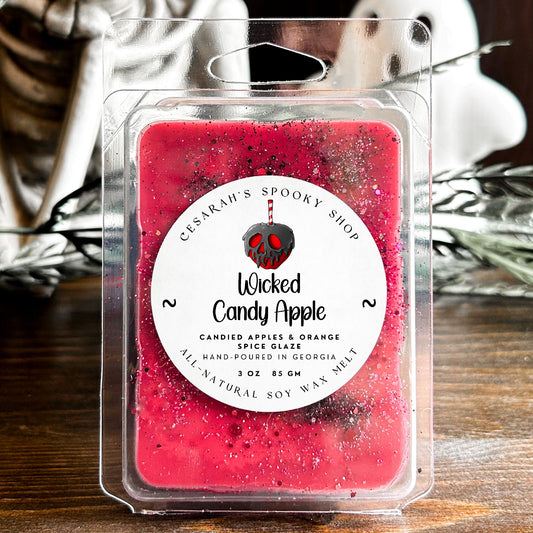 Wicked Candy Apple Wax Melt (Candied Apples & Orange Spice Glaze) Cesarah's Spooky Shop